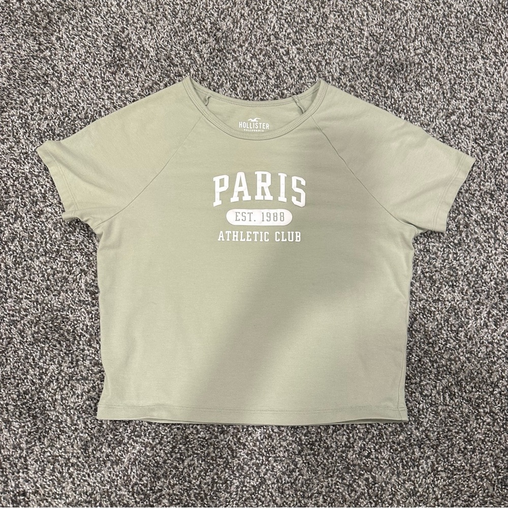 Green baby tee w puff print